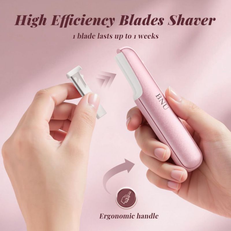 Depilador facial Dermaplane Razor BNU recargable color rosa
