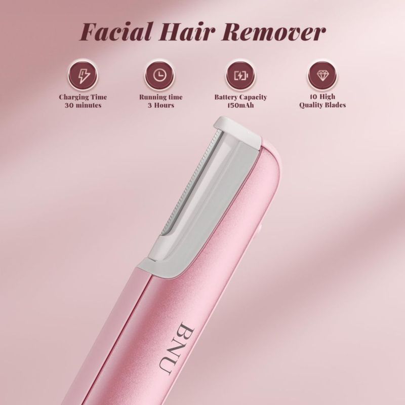 Depilador facial Dermaplane Razor BNU recargable color rosa