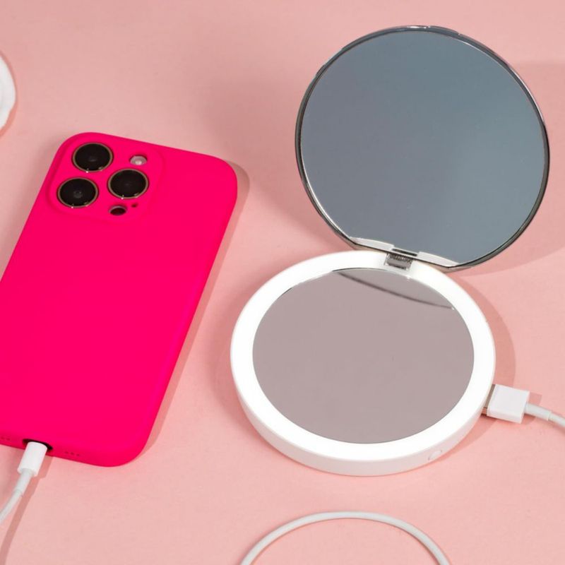 Espejo Compacto con Power Bank StylPro Flip N Charge y Luz LED