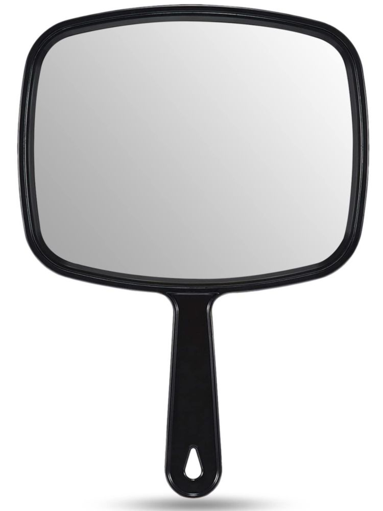 Espejo de mano OMIRO totalmente negro de 93 cm x 66 cm con cómoda asa