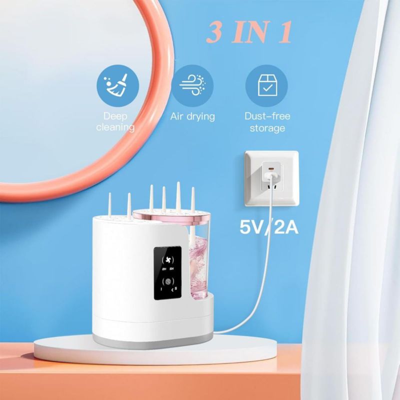 Máquina limpiadora eléctrica de brochas de maquillaje SBMKK 3 en 1