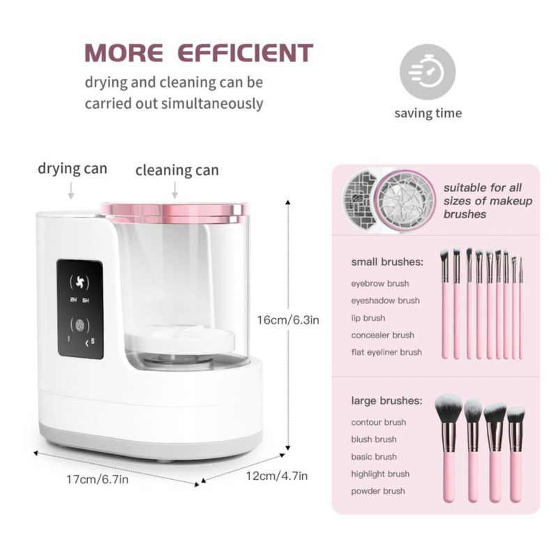 Máquina limpiadora eléctrica de brochas de maquillaje SBMKK 3 en 1