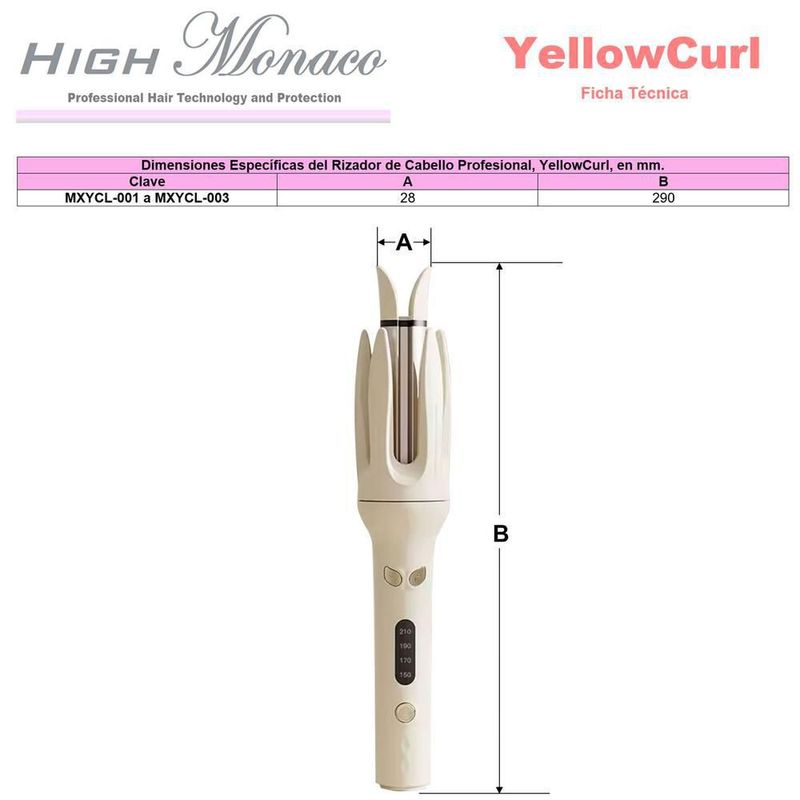 Rizador de Cabello Automático MXYCL-001 CurlYellow Rizador de Ondas Cabello