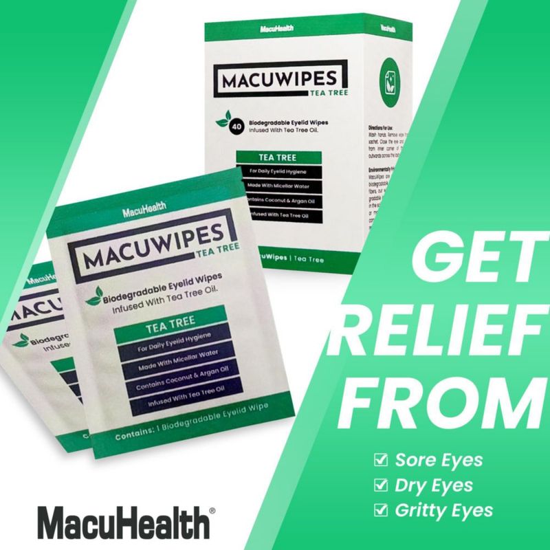 Toallitas para párpados MacUHealth MacUWipes Tea Tree 40 unidades