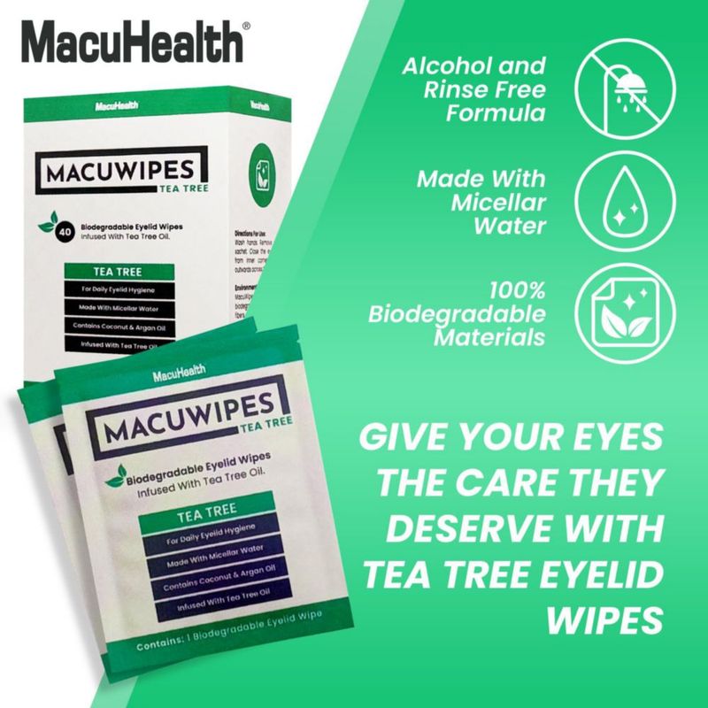 Toallitas para párpados MacUHealth MacUWipes Tea Tree 40 unidades