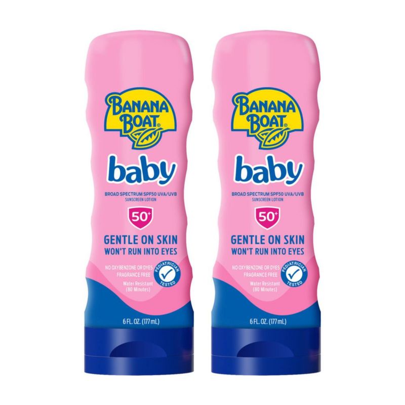 Loción de protección solar Banana Boat Baby SPF 50+ 177 ml paquete doble