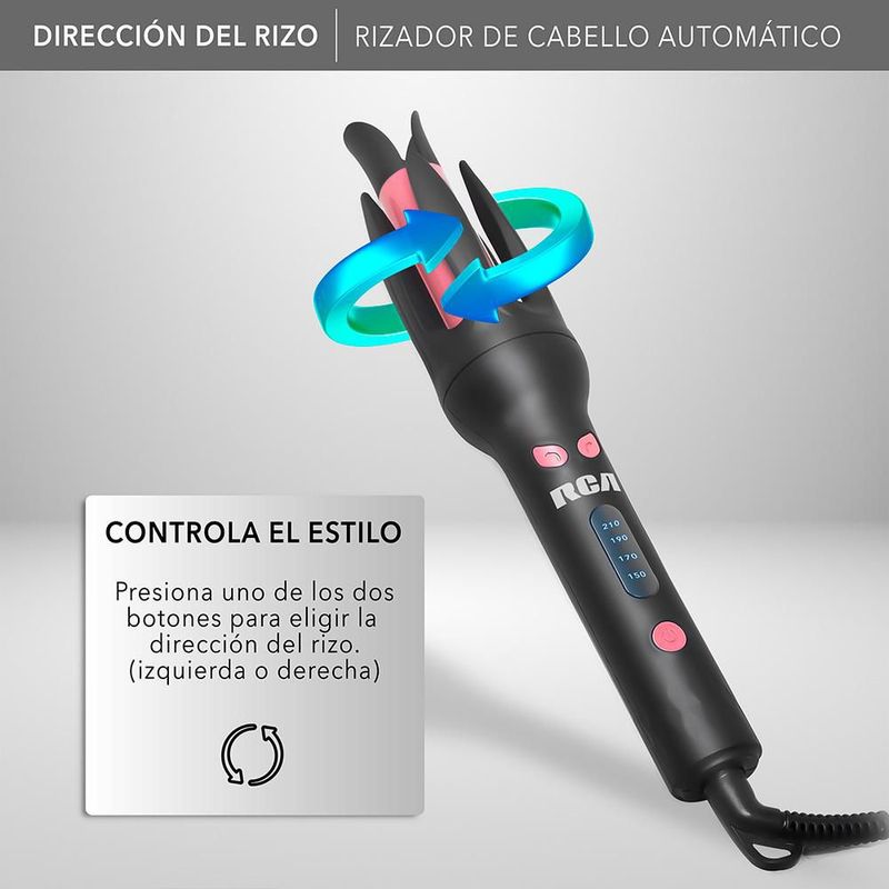 RCA Rizador de Cabello Automático con Cubierta Protectora Antiquemaduras Y Calentamiento Rápido RC-PR