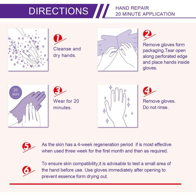 Guantes hidratantes AIQIUSHA máscara de spa para manos colágeno paquete de 4