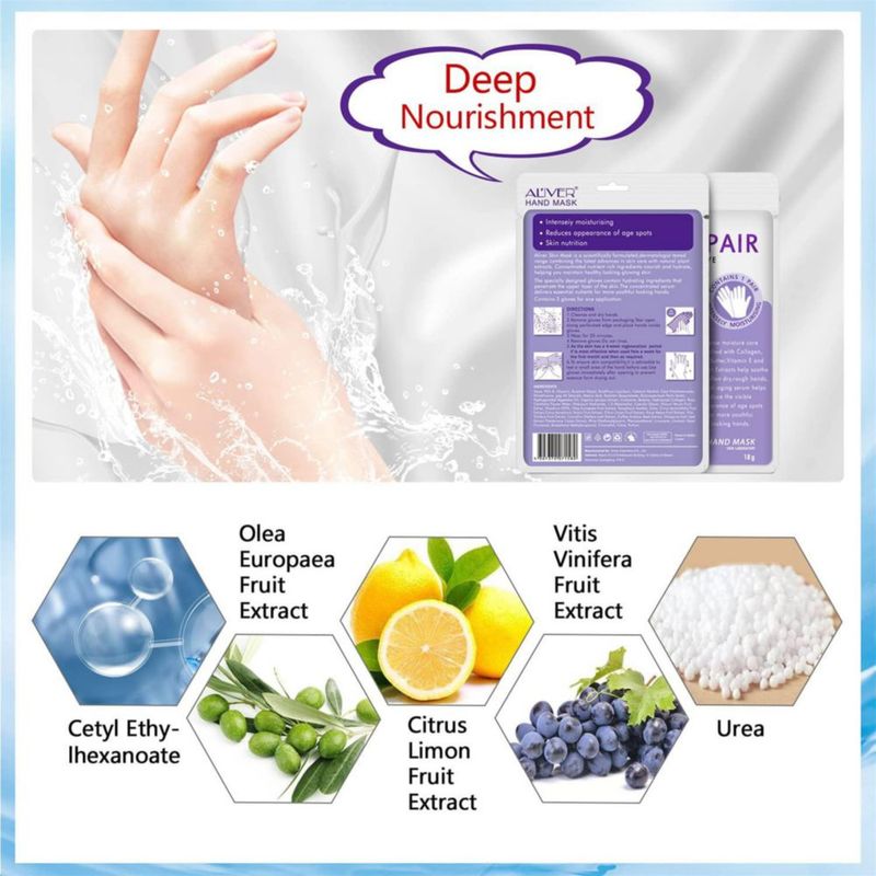 Guantes hidratantes AIQIUSHA máscara de spa para manos colágeno paquete de 4