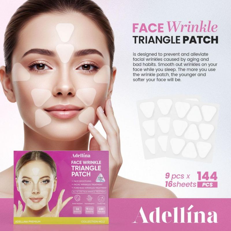 Parches antiarrugas faciales Adellina New Anti-Overnight (144 unidades)