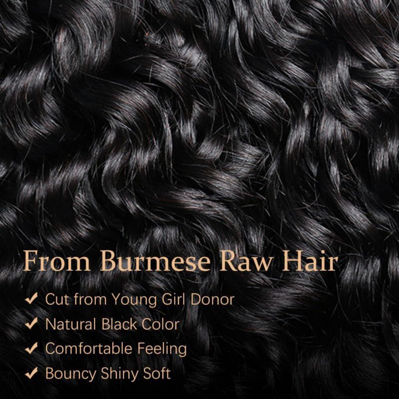Extensiones de cabello birmano rizado 45 50 55 cm 100% cabello humano