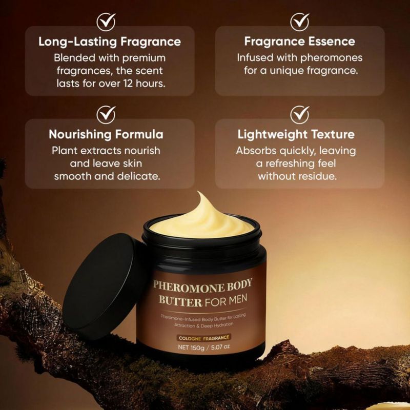 Manteca corporal con feromonas Derperzi para hombre con manteca de karité y cacao