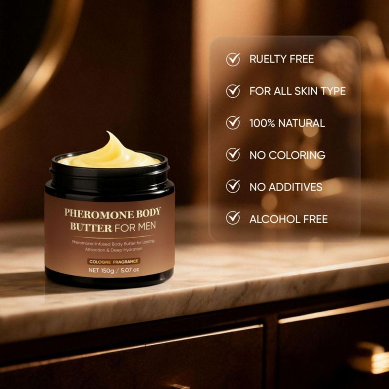 Manteca corporal con feromonas Derperzi para hombre con manteca de karité y cacao