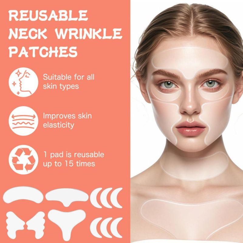 Parches antiarrugas para el cuello silicona reutilizable KODASNY (11 unidades)
