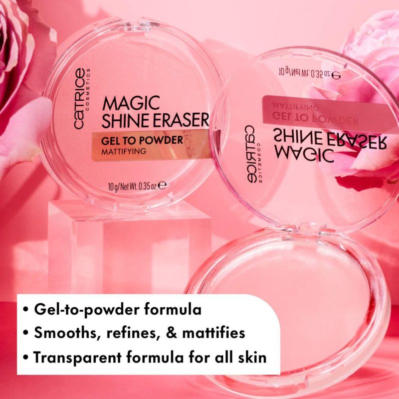 Gel a polvo Shine Eraser Catrice acabado mate mágico