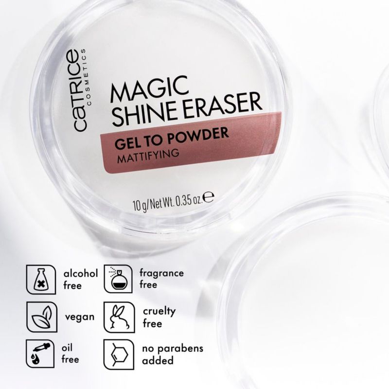 Gel a polvo Shine Eraser Catrice acabado mate mágico
