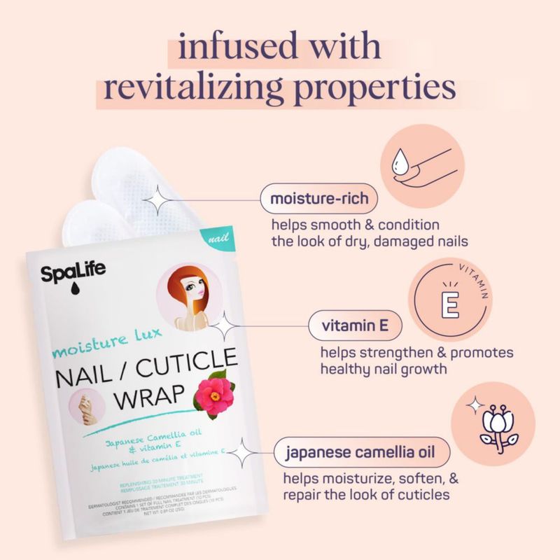 Envoltura para cutículas de uñas SpaLife con aceite de camelia japonesa y vitamina E