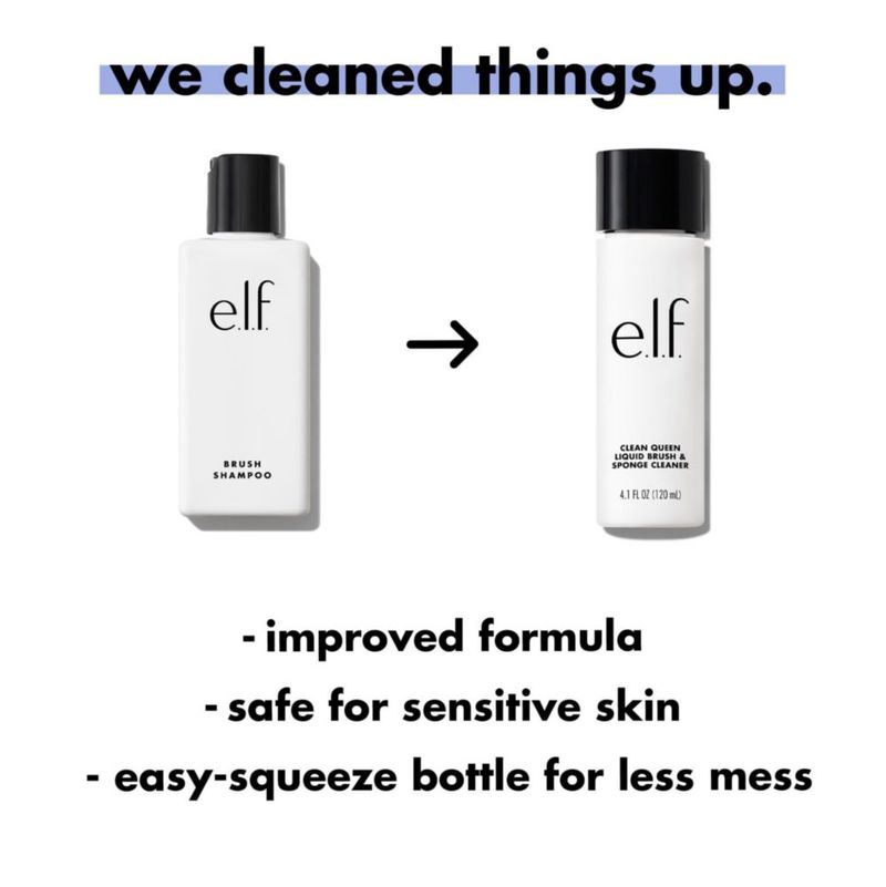 Limpiador de brochas y esponjas e.l.f. Clean Queen Liquid 120 ml