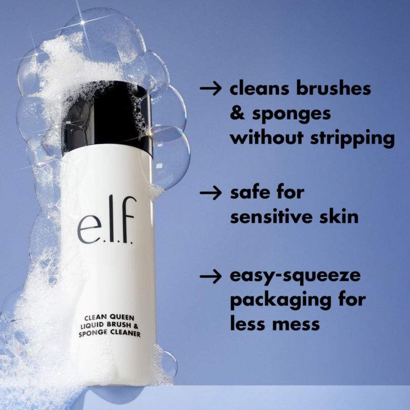 Limpiador de brochas y esponjas e.l.f. Clean Queen Liquid 120 ml