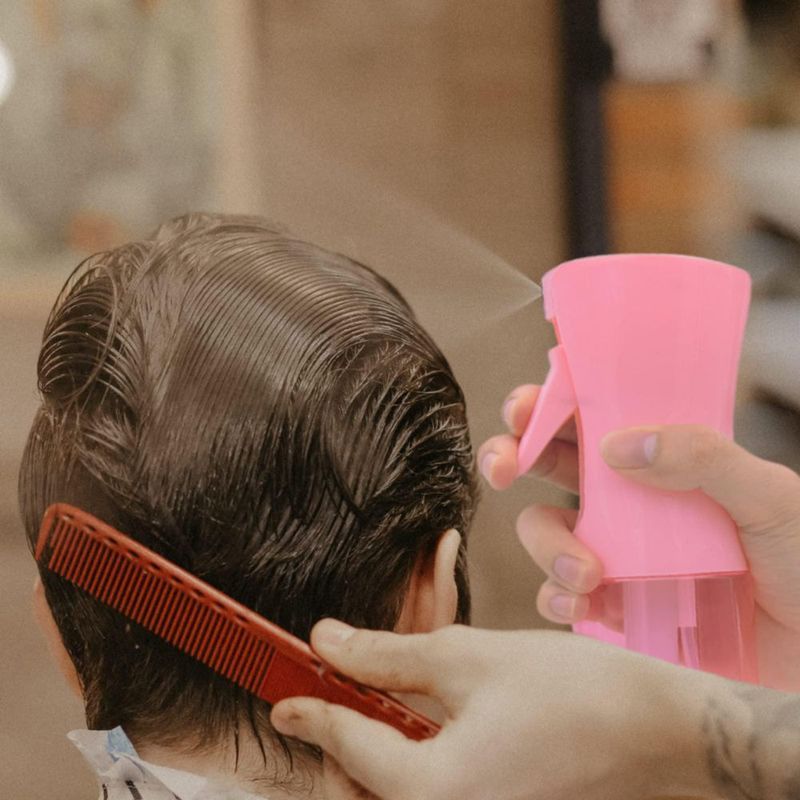 Botella de aerosol LERPOLOR vacía continua de 200 ml PET color rosa