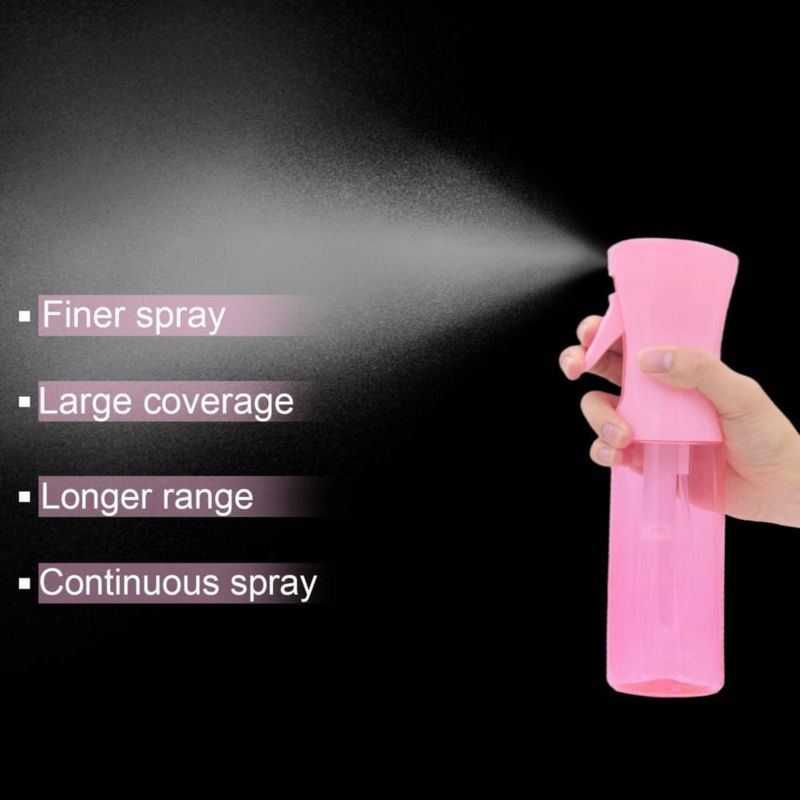 Botella de aerosol LERPOLOR vacía continua de 200 ml PET color rosa
