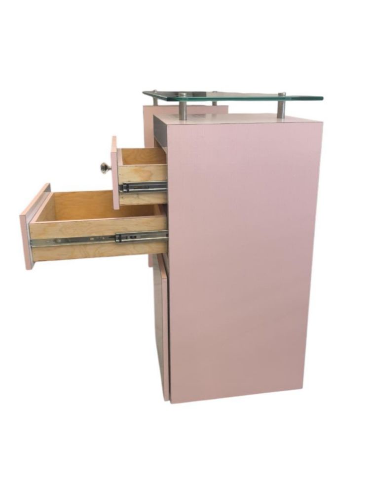 Mesa de manicura futuro The Look Shop rosa con cajonera