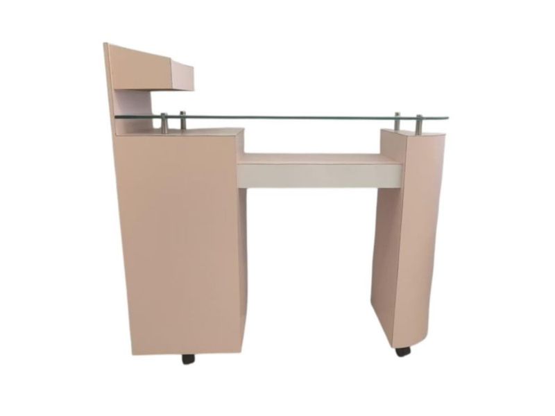 Mesa Manicura Rosa con repisa superior TLH