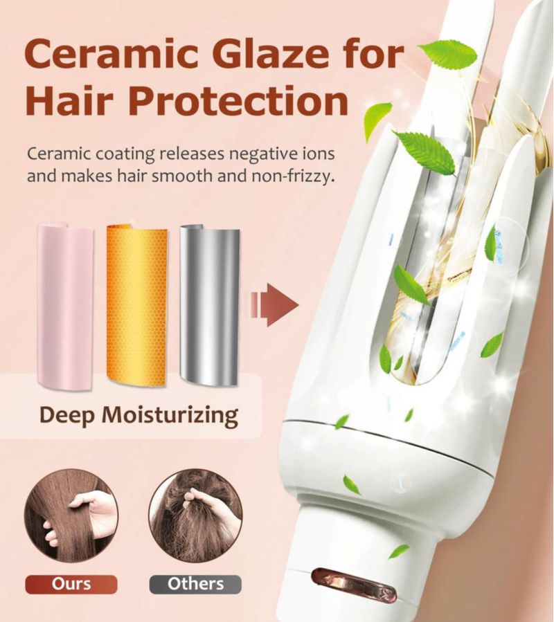 Rizador automático para el cabello BILITOK 1.2" cerámico 4 temperaturas 3 temporizadores