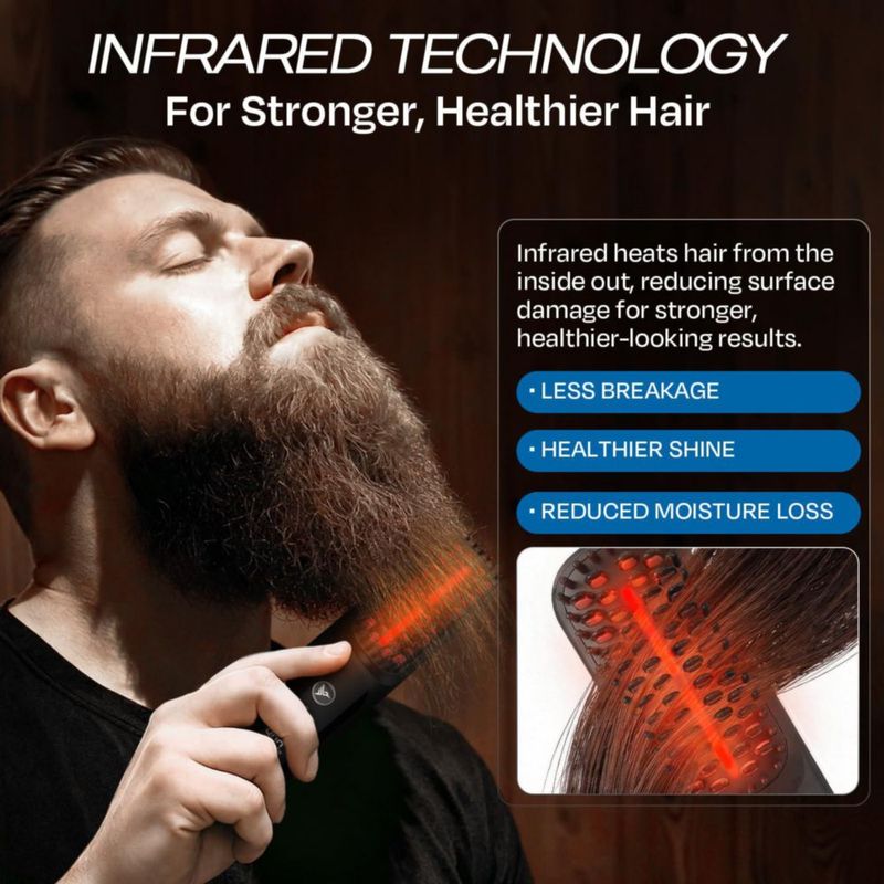 Alisador de barba HUMMINGBIRD MK18 inalámbrico con 5 niveles de temperatura