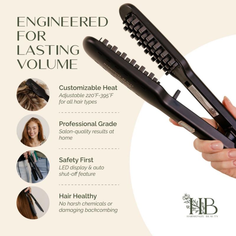 Plancha Crimpadora Voluminizadora VOLOOM 15" de Harmonize Beauty