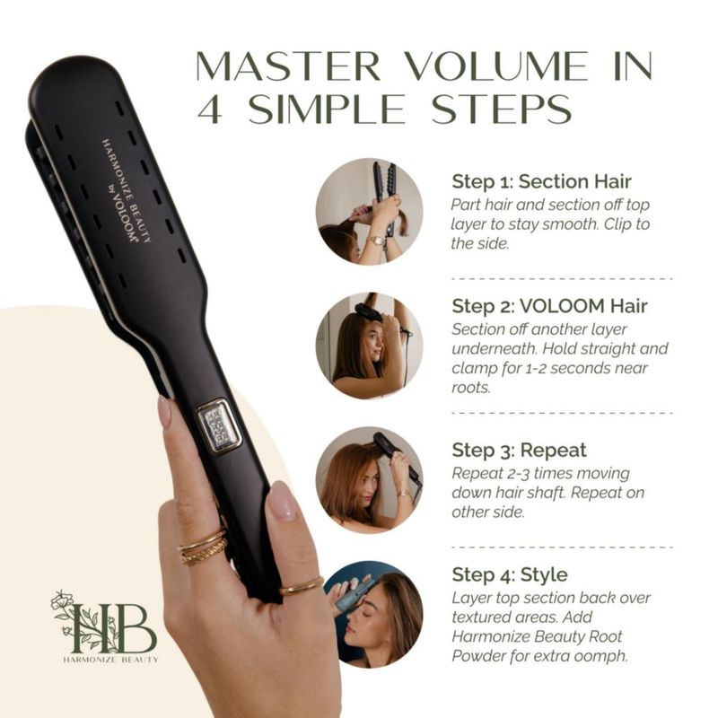 Plancha Crimpadora Voluminizadora VOLOOM 15" de Harmonize Beauty