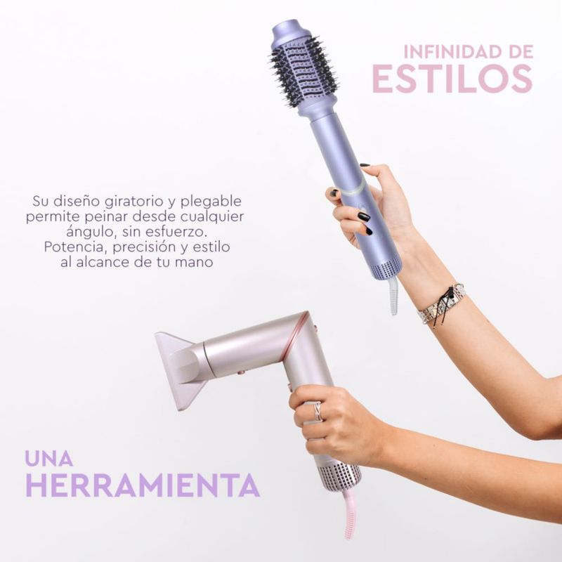 SUTRA® Aero Styler Rose Gold 5 en 1 | Secador, Cepillo, Rizador y Estilizador
