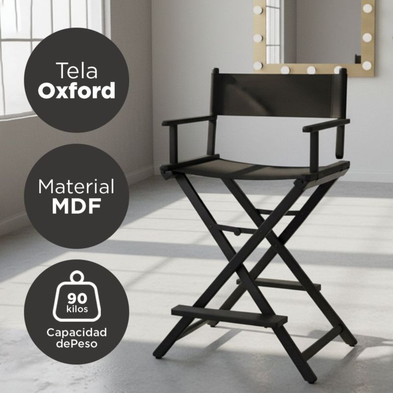 Silla Para Maquillaje Profesional Tipo Director Plegable VANLIG |  Ligera, Elegante y Resistente