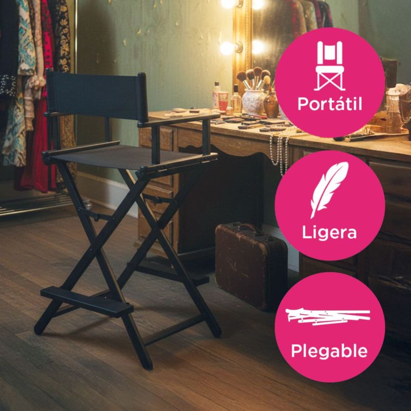 Silla Para Maquillaje Profesional Tipo Director Plegable VANLIG |  Ligera, Elegante y Resistente