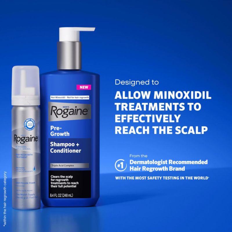 Shampoo y acondicionador Rogaine Pre-Crecimiento 248 ml Triple Ácido