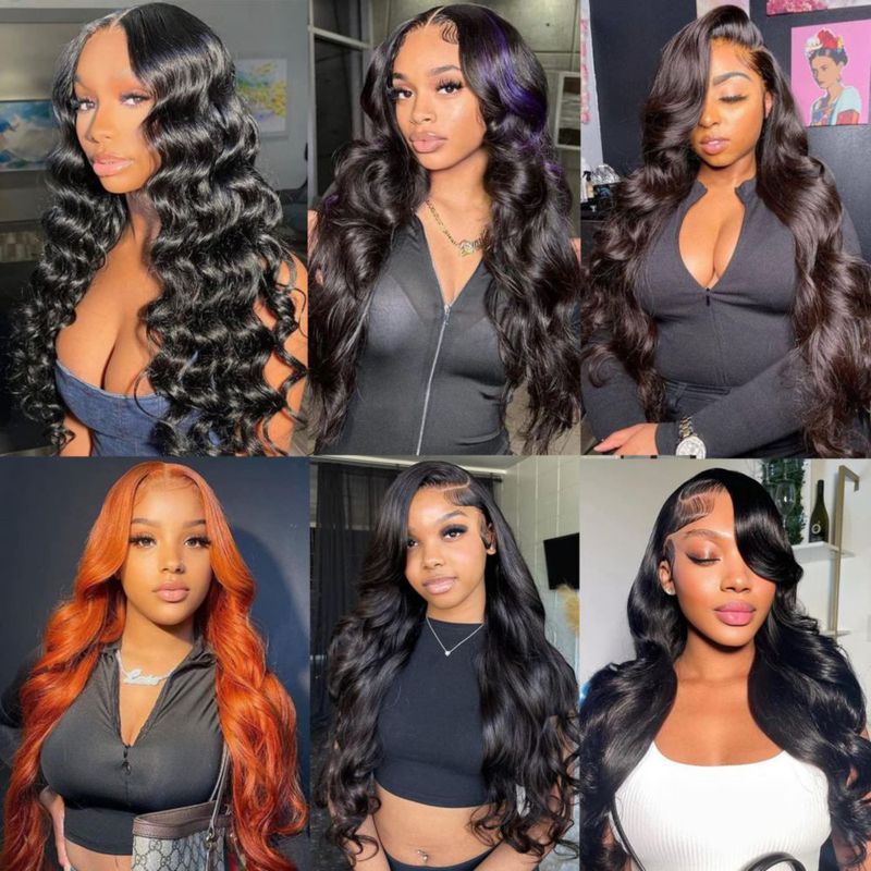 Peluca Padise de cabello humano virgen brasileño lace front 13x6 32" body wave