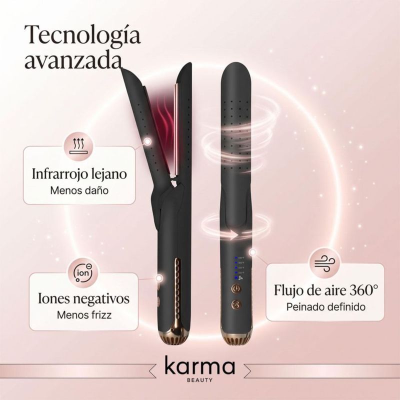Alaciadora De Titanio Karma Beauty Breeze Air Styler 2 En 1