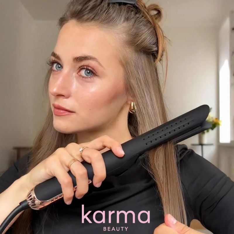 Alaciadora De Titanio Karma Beauty Breeze Air Styler 2 En 1