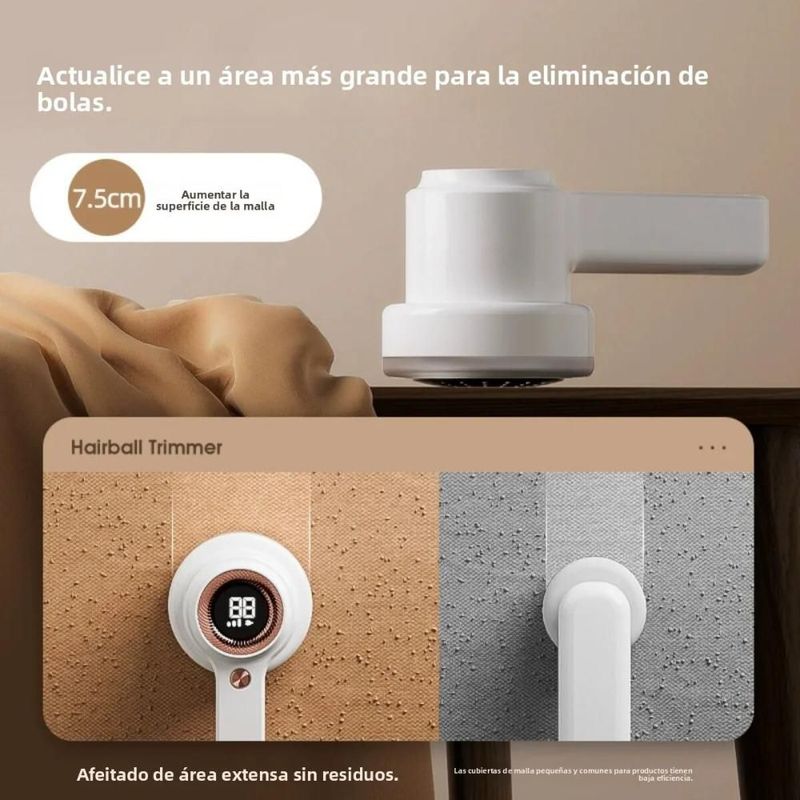 IQ TECH Removedor de Pelusas Recargable para Ropa y Mascotas con Pantalla Digital