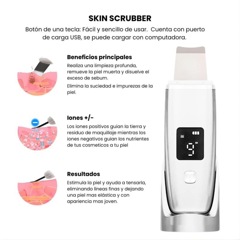 Skin Scrubber con accesorios y agua de rosas