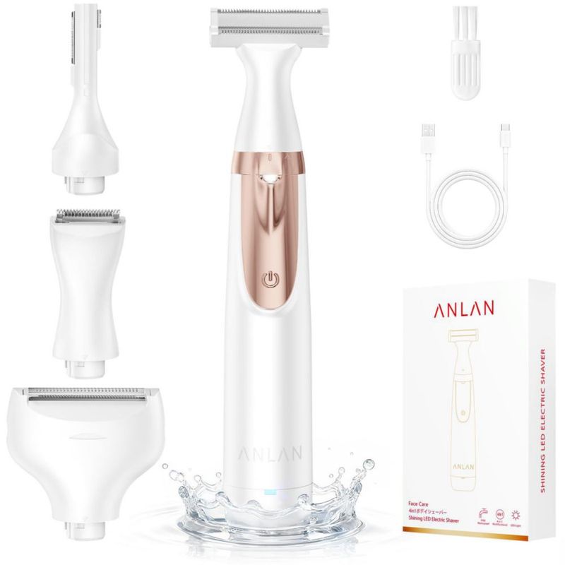 Afeitadora eléctrica ANLAN 4 en 1 impermeable e inalámbrica con USB-C