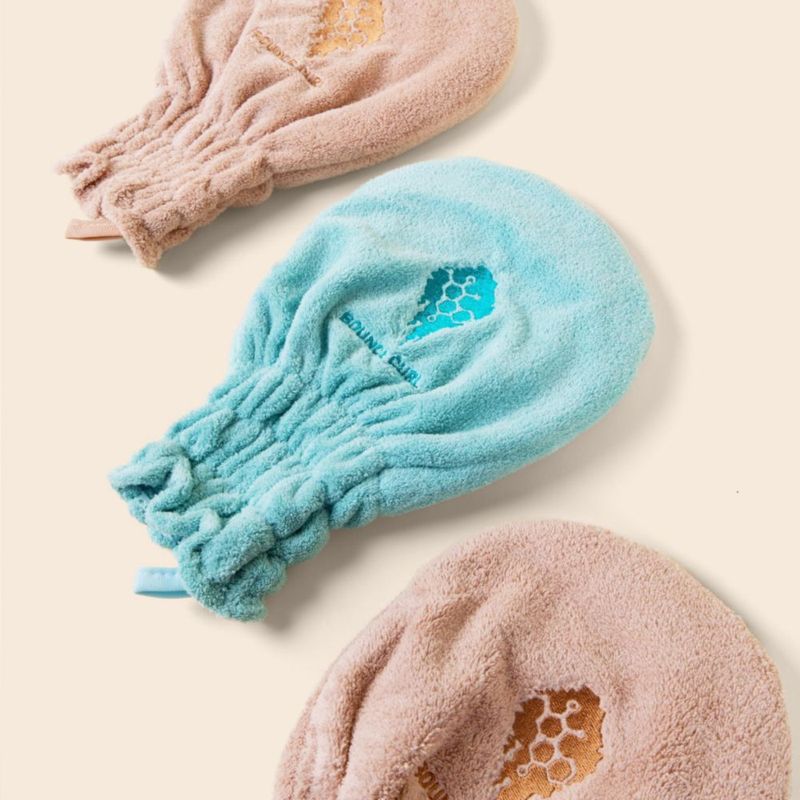 Guantes para secar el cabello Bounce Curl Blush con 5x absorción