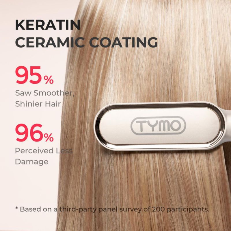 Cepillo alisador de pelo TYMO RING con revestimiento cerámico de queratina