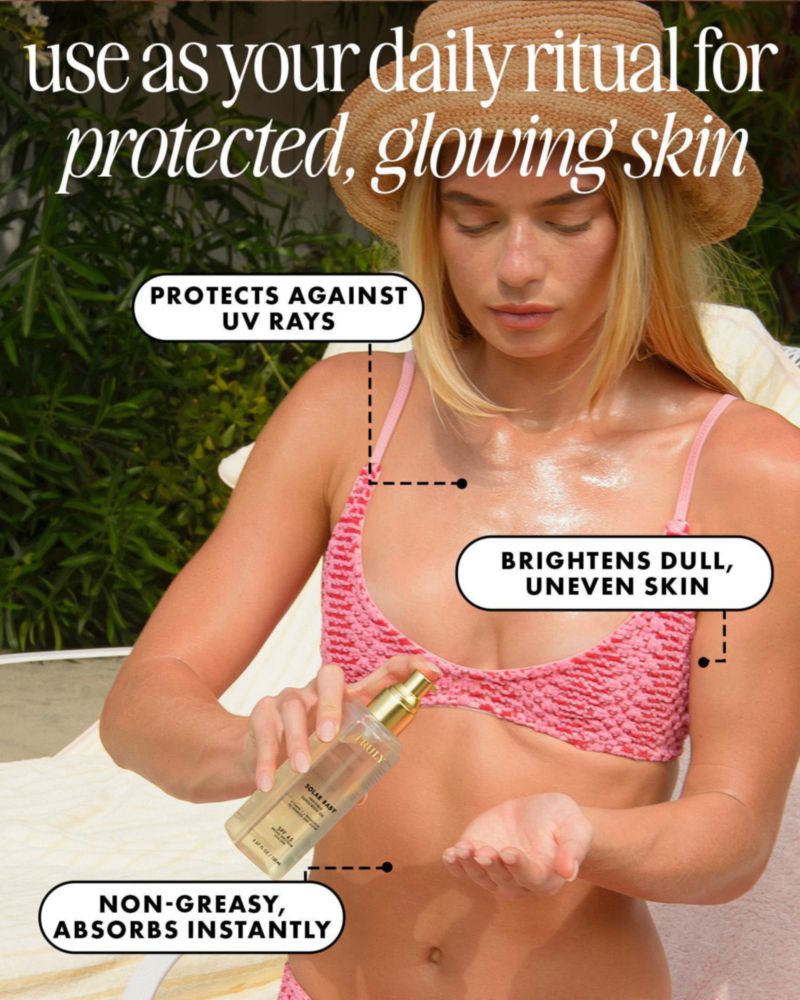 Truly Beauty Solar Baby Aceite Solar Invisible SPF 45 | Aceite corporal ligero con protección solar para una piel luminosa | Protección de amplio