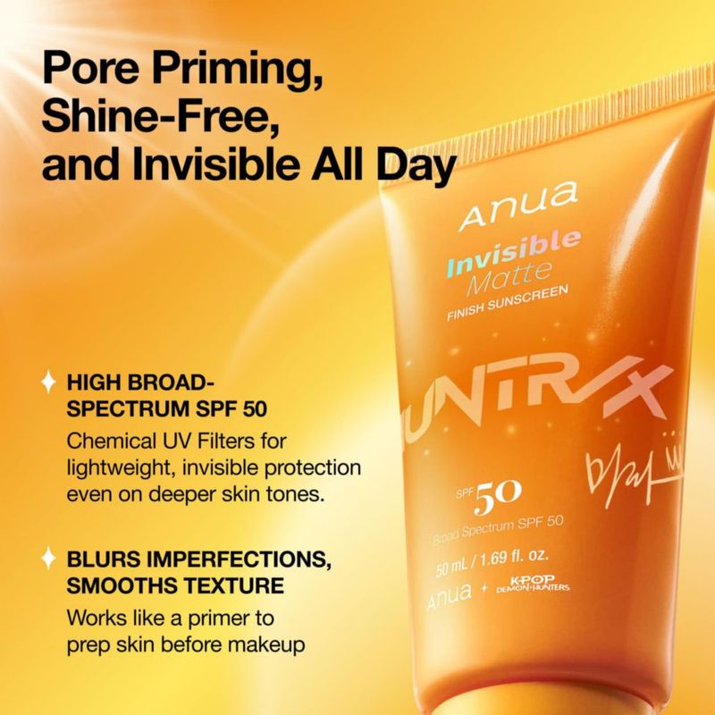 Protector solar ANUA Invisible Matte SPF50 gel transparente 50 ml