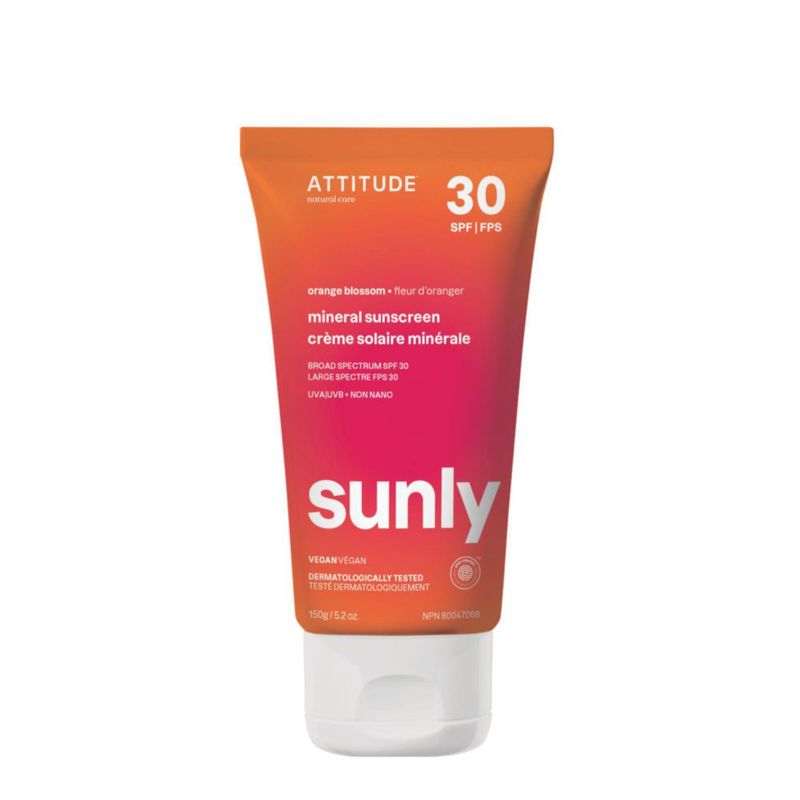 Protector solar mineral ATTITUDE SPF 30 con óxido de zinc 150 ml