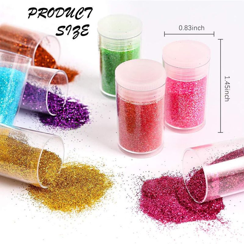 Set de glitter Estanoite de 36 colores polvo fino 5 g cada uno