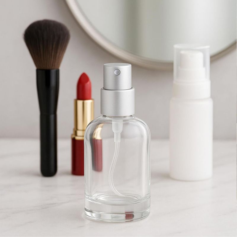 Frascos pulverizadores Doromy de vidrio transparente de 30 ml atomizador en niebla paquete de 4 recargables