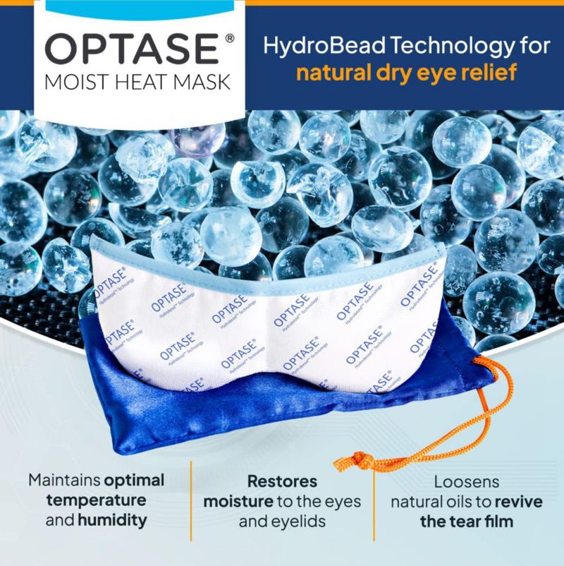 Mascarilla para ojos Optase gel reutilizable lavable con calor húmedo HydroBead