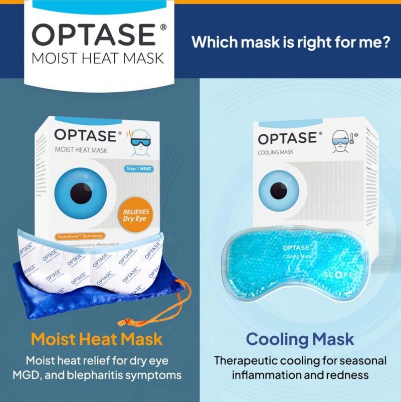 Mascarilla para ojos Optase gel reutilizable lavable con calor húmedo HydroBead